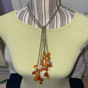 Handmade glass and stone necklace